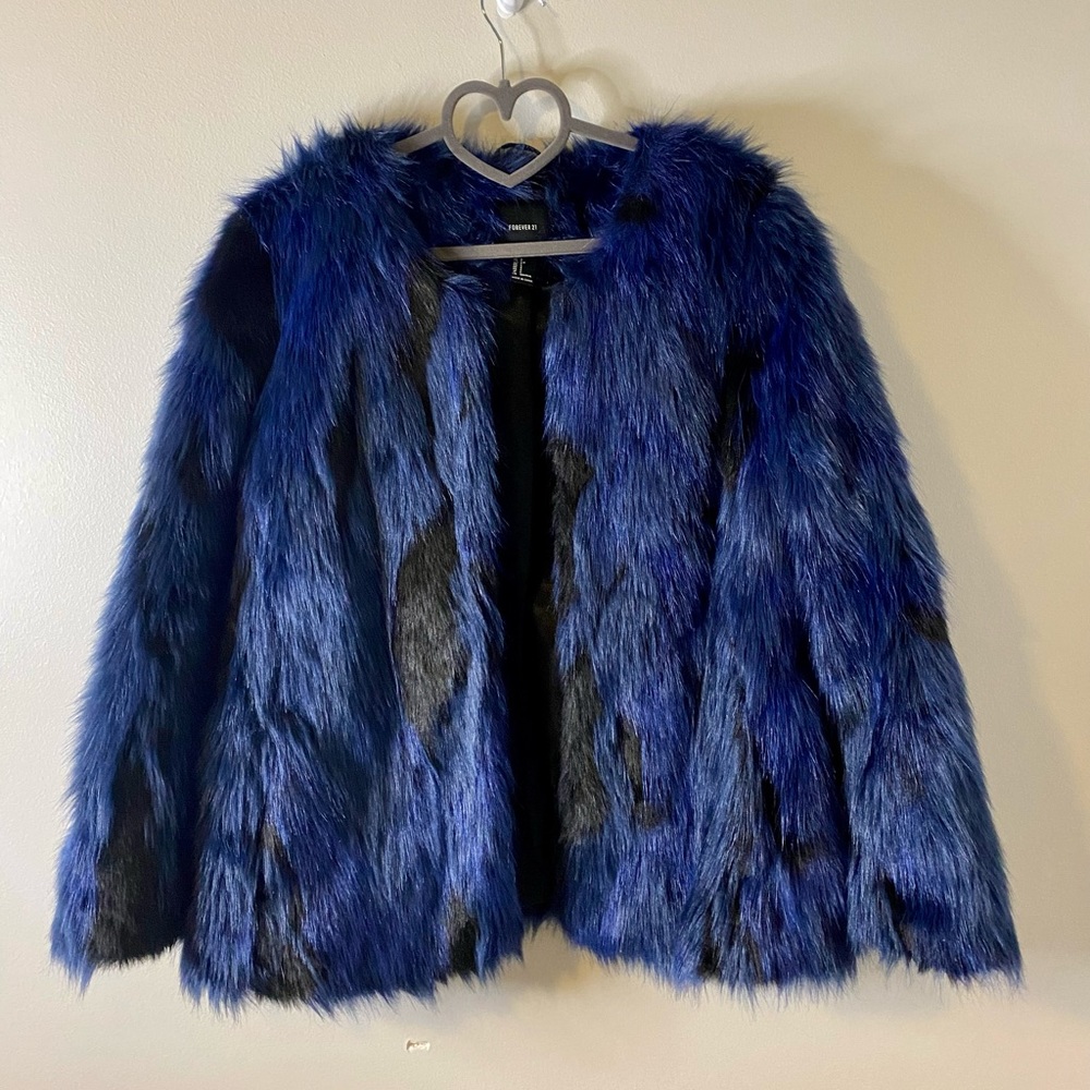 Furry Blue and Black coat
